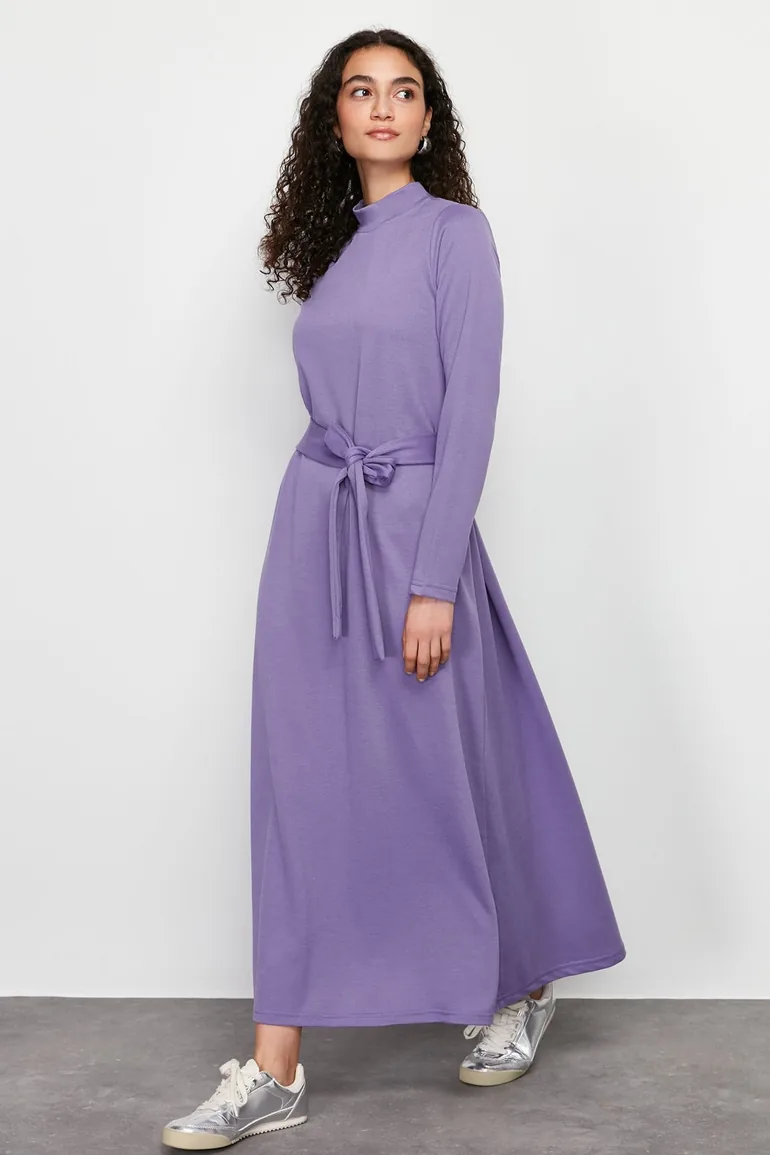 Lilac Unlined Plain Knitted - 4