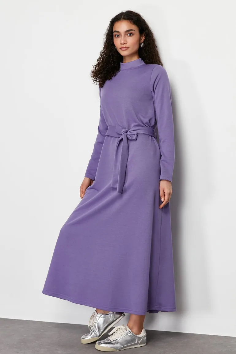 Lilac Unlined Plain Knitted - 5