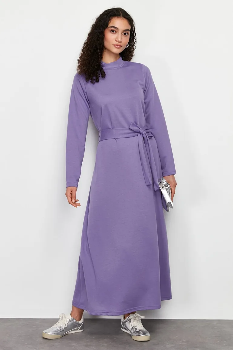 Lilac Unlined Plain Knitted