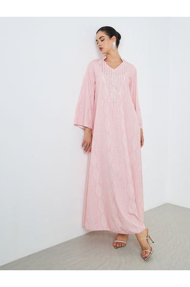 Women Pink Embellished Jalabiya