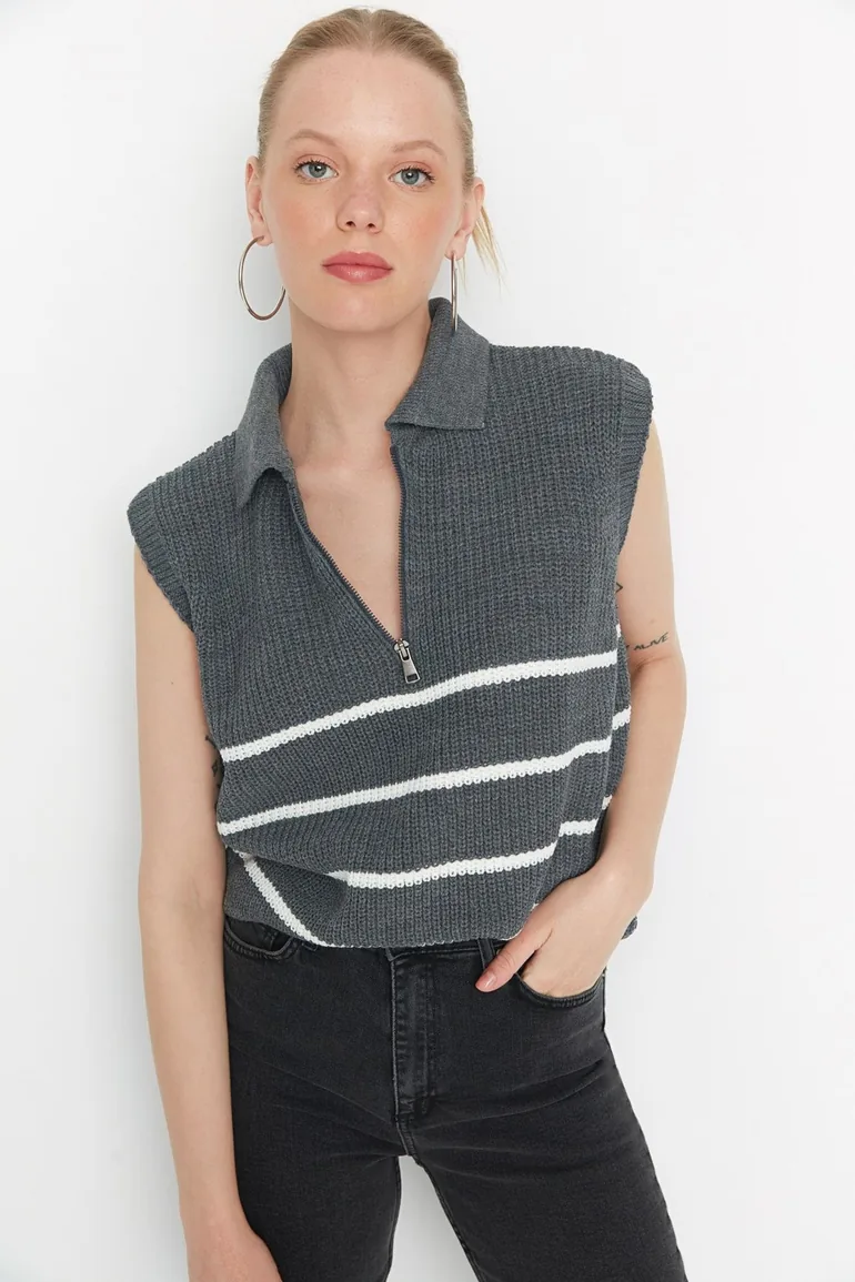 Sweater Vest - Ecru - Regular fit - 1