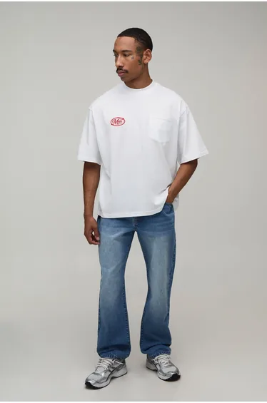 Essential Straight Fit Jeans - mid blue