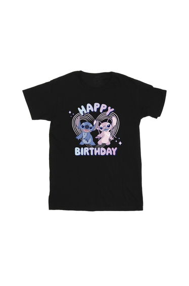 Lilo & Stitch Boys Cotton Happy Birthday T-Shirt - Black