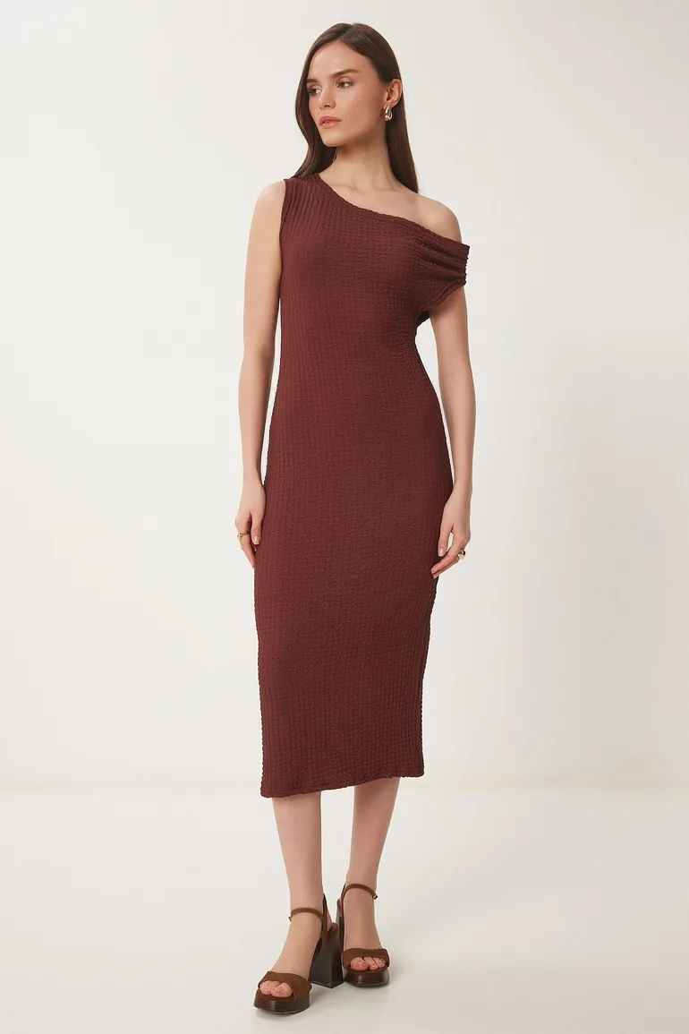 brown summer midi dress HT 360 Collective - Lace Up Dress | Subversive Sexy main image 0