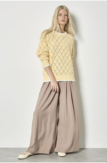 Pointelle Knit Blanket Stitch Jumper
