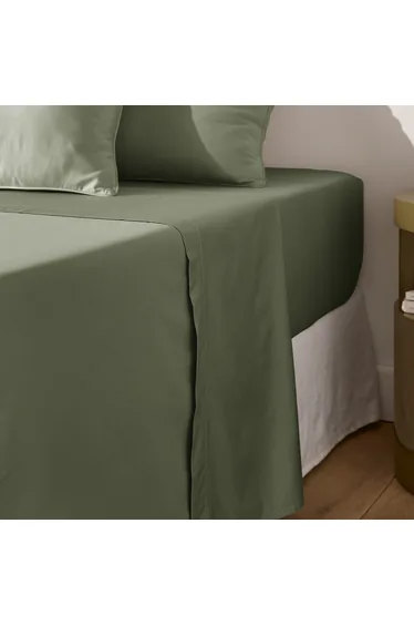 شرشف سرير قطن ساتين سادة