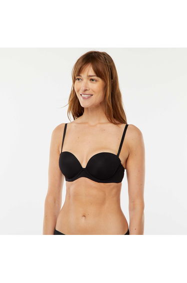 Invisible bandeau bra BLACK