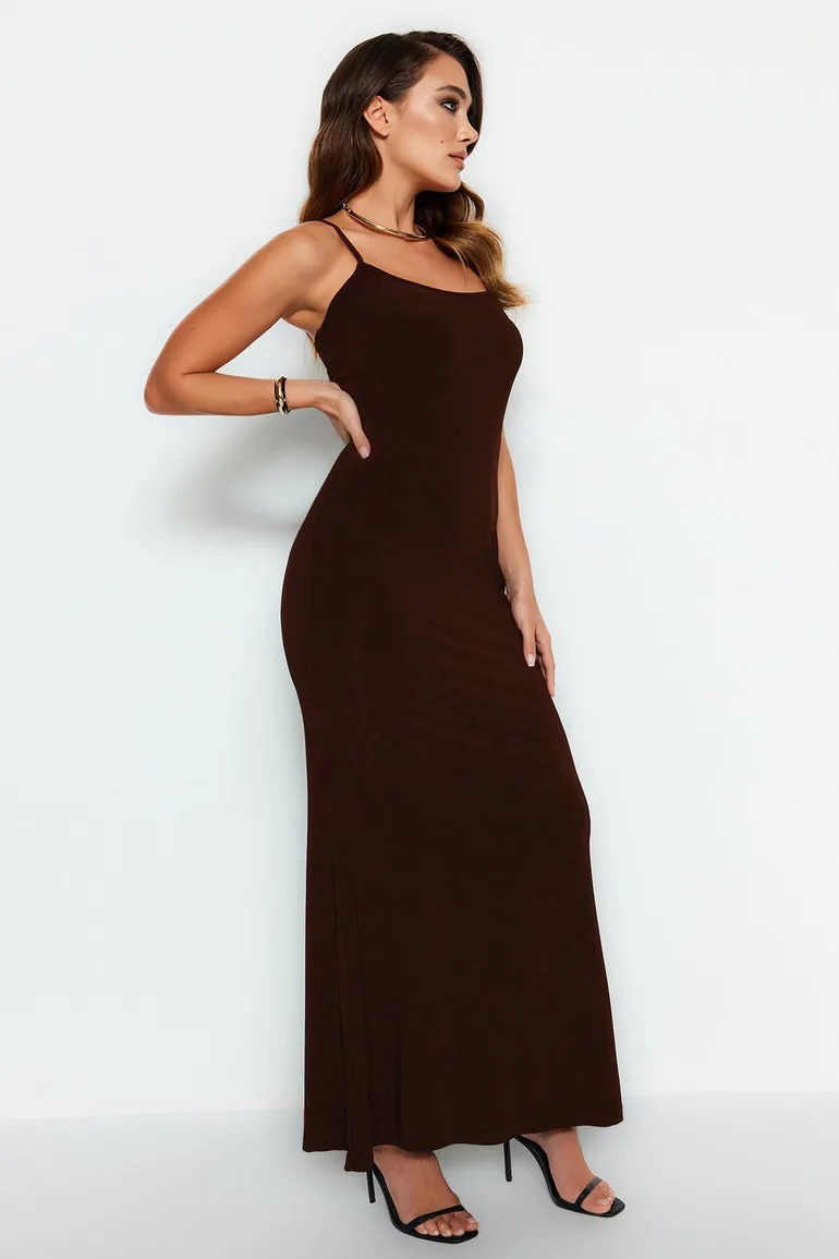 ralph lauren fit and flare dress Shop Fitted Maxi Dress With Contrast Tie Up Straps - for Women | OUTZIDR