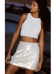 Opal Premium Large Shell Sequin Mini Skirt - 3