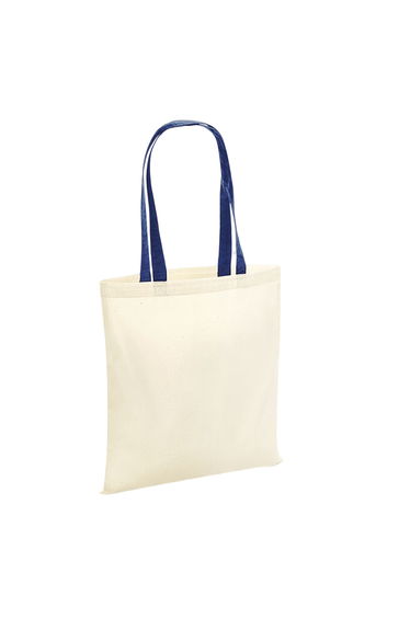 Westford Mill Contrast Handle Tote Bag - Natural/French Navy
