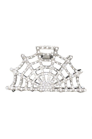 Shiny Rhinestones Spider Web Hair Claw