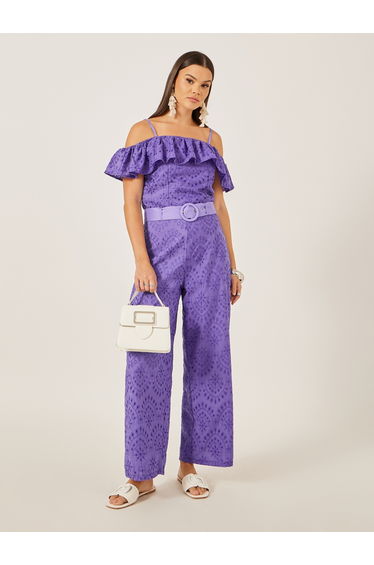 All-Over Lace Wide Leg Pants