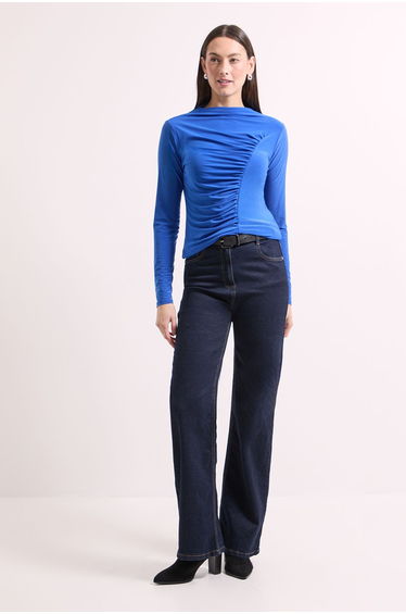 Curved Seam Ruched Top