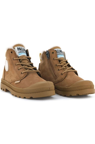 Kids Pampa Hi Cuff Waterproof Ankle Boots in Leather with Faux Fur Lining