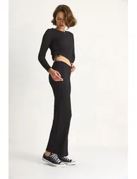 LUCCI Fitted Two-Piece Coord Set with Flared Pants - 2