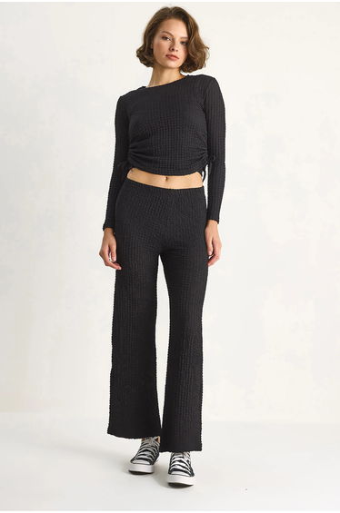 LUCCI Fitted Two-Piece Coord Set with Flared Pants