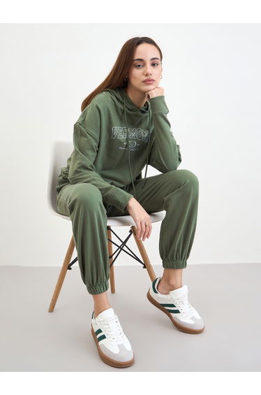Olive Oversized Longline Hoodie and Joggers Co-Ords