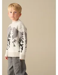 Bowie Winter Scene Knit Jumper - Grey - 2