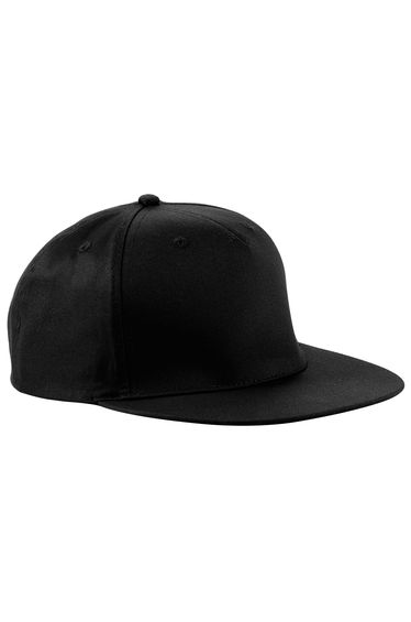 Beechfield Unisex 5 Panel Retro Rapper Cap (Pack of 2) - Black