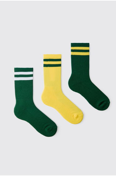3 Pack Striped Socks - multi