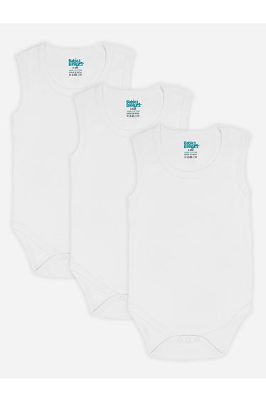 Pack of 3 - Solid Sleeveless Bodysuit