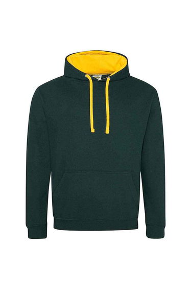 Awdis Womens/Ladies Varsity Hoodie - Forest Green/Gold
