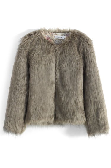 My Chic Faux Fur Coat in Brown