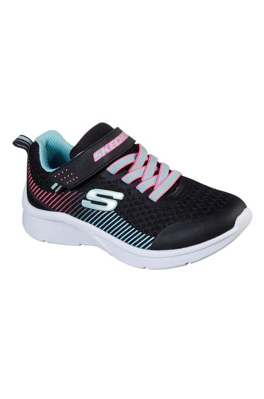 Skechers Girls Microspec Diagonal Stripe Trainers - Lavender/Navy