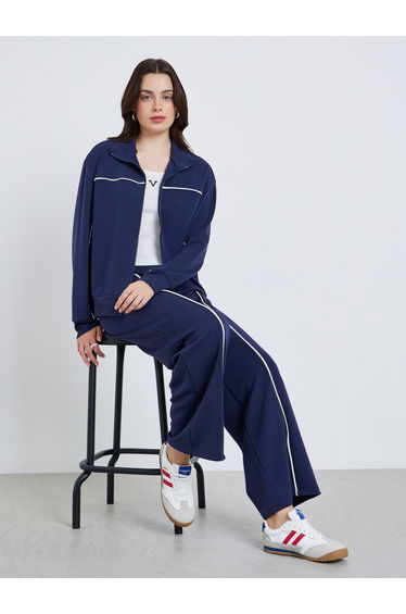 Women Knit Bomber Jacket and Pants Co-Ords