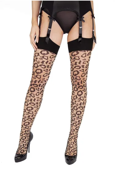 Leopard Knit Stockings