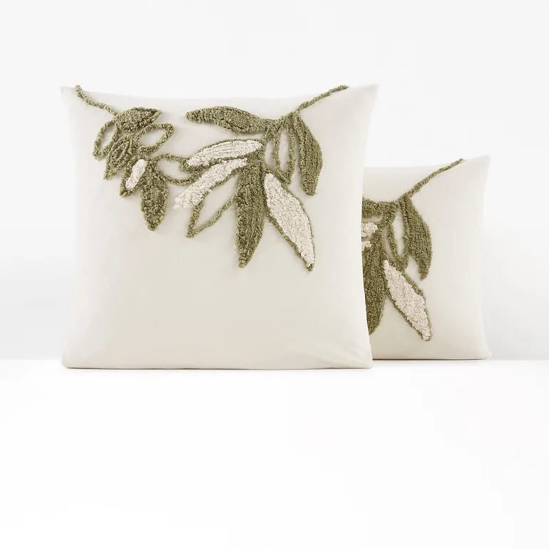 غطاء وسادة قطن مزين بتطريز