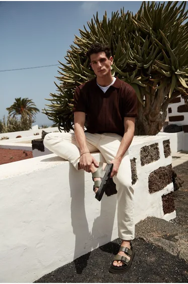 Polo T-shirt - Brown - Relaxed fit