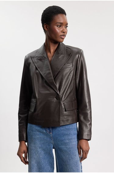 Leather Tailored Blazer