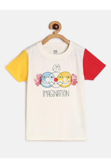 Boys Cotton Printed T-Shirt with Clown Graphic