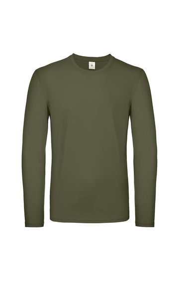 B&C Mens #E150 Long Sleeve T-Shirt - Urban Khaki