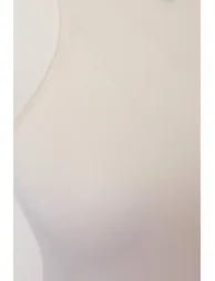 Ecru Transparent Fitted/Fitted Double-Breasted 2-Piece Faux Knitwear Knitted Blouse - 8