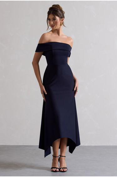Windsor | Navy Bardot Maxi Dress