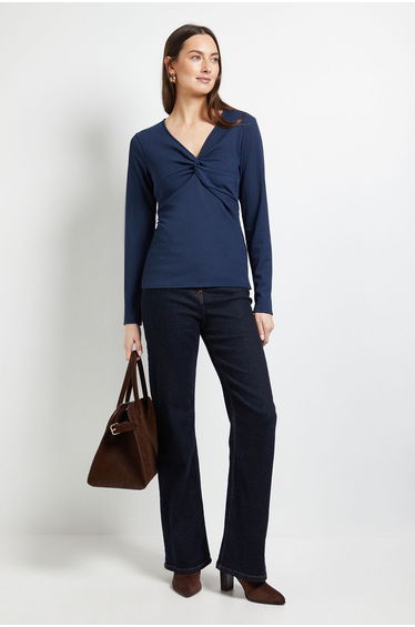 Crinkle Jersey Twist Front Top