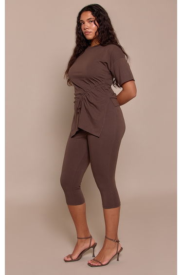Shape Chocolate Ruched Side Top