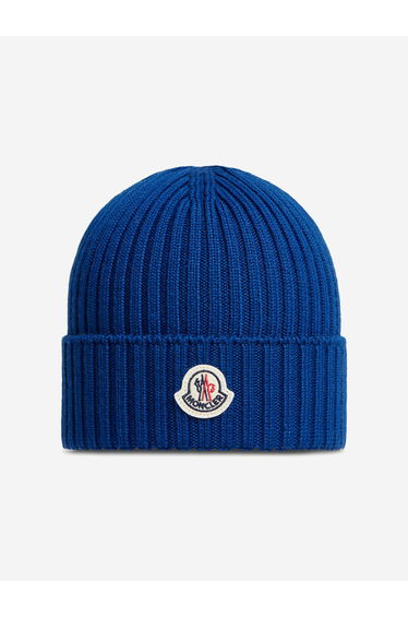 Kids Wool Knit Beanie Hat in Blue