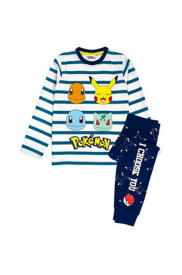 Pokemon Boys Characters Pyjama Set - White/Blue/Yellow