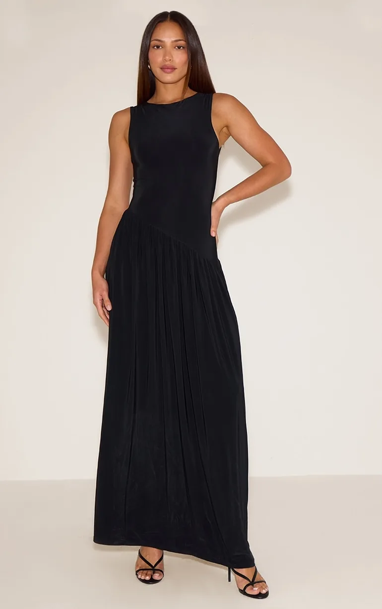 Tall Black Double Layer Soft Touch Asymmetric Dropped Waist Maxi Dress Prettylittlething Black : Dresses : VogaCloset Qatar Tall Black Double Layer Soft Touch Asymmetric Dropped Waist Maxi Dress Prettylittlething Black : Dresses : VogaCloset Qatar