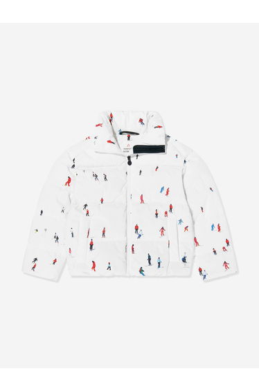 Perfect Moment Kids Dede Ski Print Nuuk Puffer Jacket in White