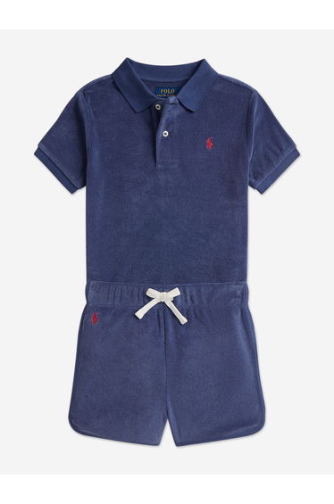 Ralph Lauren Boys Logo Short Set in Navy