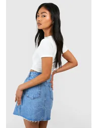 Basic Denim Mini Skirt - light blue - 1