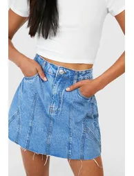 Basic Denim Mini Skirt - light blue - 3