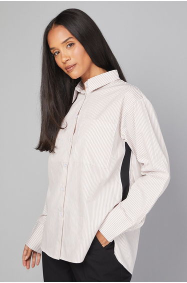 Stripe Pocket Side Tape Shirt