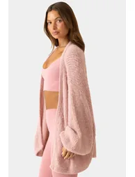 Soft Knit Cardigan in Soft Pink - 2