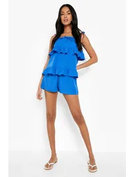 Ruffle Crop & Flippy Shorts - cobalt - 2