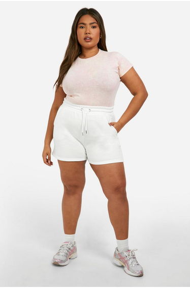 Plus Washed Crew Neck T-shirt - baby pink